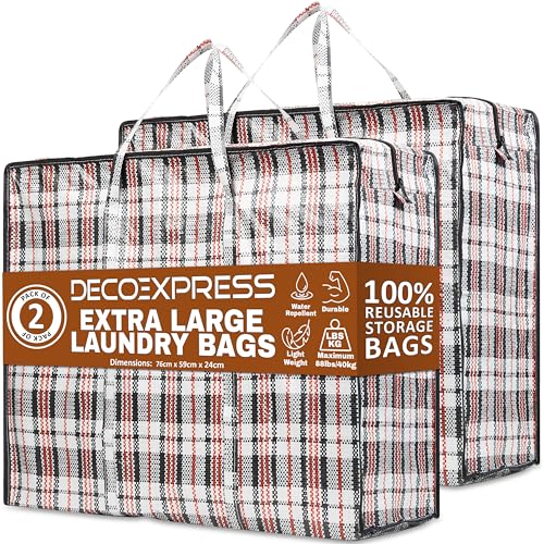 2 Pack Heavy Duty Moving Bags with Strong Zipper & Carrying Handles, 107L/ 28 gal Large Durable Clothes Storage Totes, 88 lbs Packing Moving Boxes, Closet Organizers and Storage (29.9x23.2x29.4 IN) - size: Pack of 2