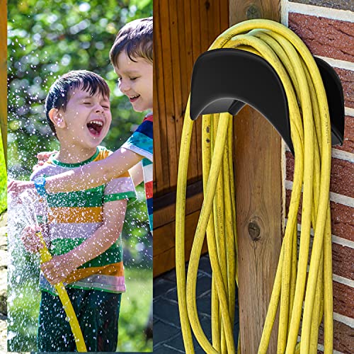 Gardzen 2-Pack Heavy Duty Hose Hanger Wall Mount, Hose Holder, Hook, Rack, Support for Outside, Black - size: 2 Pack