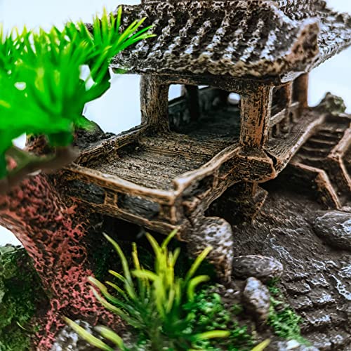 M2cbridge Antique Roman Column Ruins European Castle Aquarium Decorations Fish Tank Hideout Rocks(Asian Temple) - color: Asian Temple