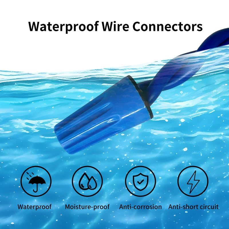 Waterproof Wire Connectors, Arborix Waterproof Wire Connectors Nuts Set 40 pcs Electrical Connectors Filled with Gel Easy-Twist for Low Voltage and Irrigation Outdoor Landscape Lighting UL Listed