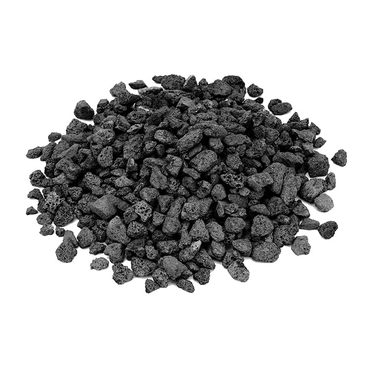 Skyflame 3/8" - 3/4" Natural Stones Lava Rock Granules for Gas Fire Pit | Fireplace | BBQ Grill | Garden Landscaping Decoration | Cultivation of Potted Plants | Indoor Outdoor Use, 10-lb Bag - color: Black, size: 3/8" - 3/4"