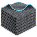 Airlab Microfiber Cleaning Cloth for Household Dust Rags for Cleaning All-Purpose Towels Streak Free Kitchen Dishes Reusable Pack of 6, 12" x 12" - color: Dark Grey, Pack of 6
