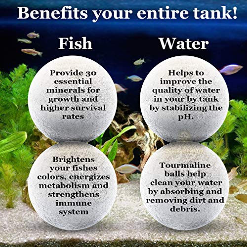 SunGrow Tropical Fish Water Conditioner Balls, Gray Stones for Freshwater Tank and Community Aquarium, Calcium-Enriched for Active Fish, 10 Balls per Pack