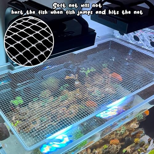 Clear Mesh Netting Material, Aquarium Mesh Lid 3.3 x 5 Feet Fish Tank Cover Screen Hood Net for Fish Tank Lid Aquarium Top Cover