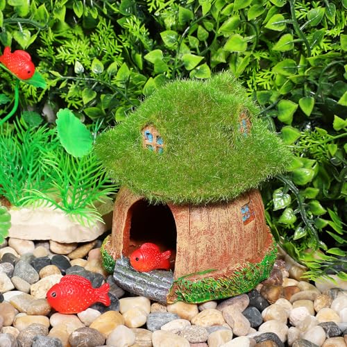 Happyyami Betta Fish Tank Hideout Aquarium House Compact Fish Shelter Decorative Ornament for Small Aquariums and Betta Tank Decor