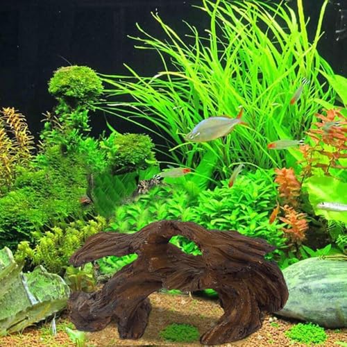 4 Pcs Aquarium Resin Driftwood Decoration Log Fish Tank Cave Hideout Wood Decor Freshwater Betta Ornament Aquarium Decorations