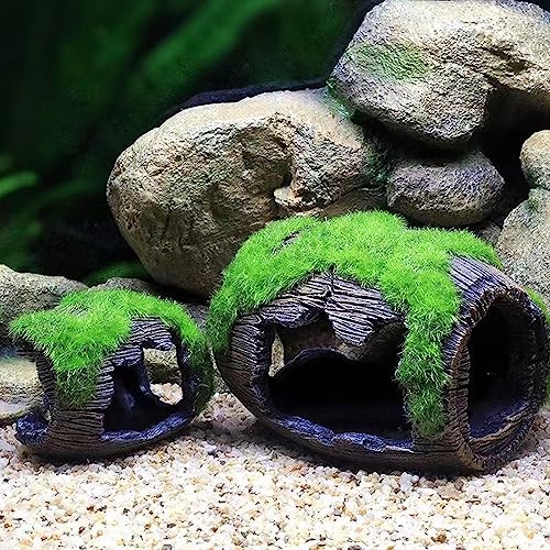 Betta Fish Tank Accessories Decorations, Small Fish Cave Aquarium Hideout, Fish Tank Ornament 5" - color: Large Cask