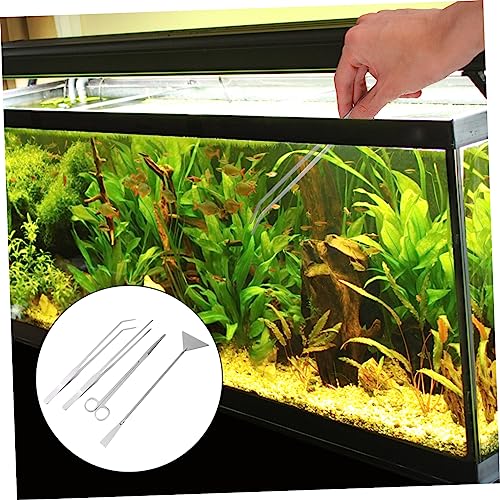 Kisangel 1set Aquascaping Tools for Aquarium Water Plants Scissors Tweezers Spatula Fish Tank Cleaning and Planting and Easy to Use