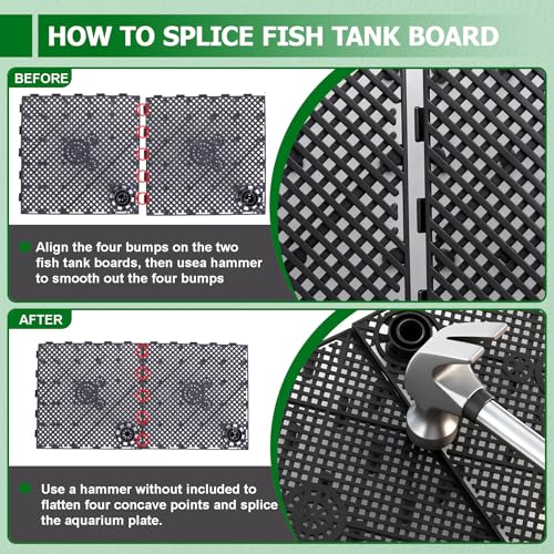 Sieral Under Gravel Aquarium Filter for 20-29 Gallon Tanks, 10 Pcs 5.7'' x 5.7'' Plates, Under Gravel System for Clean Water, with 2 Uplift Tube and 1 Filter Cotton, for Fish Tank Fresh and Saltwater - color: Black, size: 20 - 29 Gallons