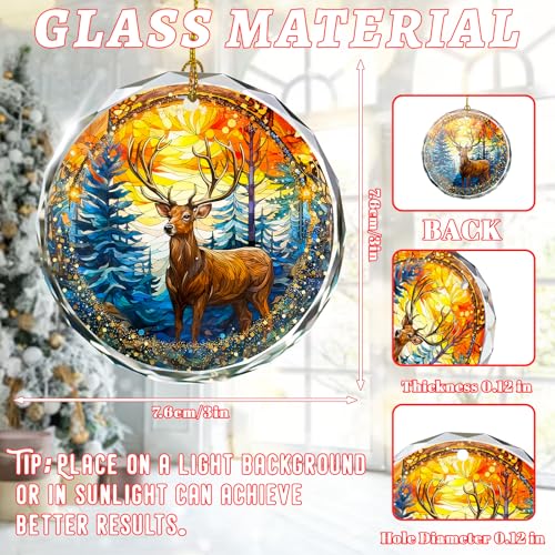 Stained Glass Deer Ornament - Christmas Tree Decor, Gift Exchange Present - color: Deer