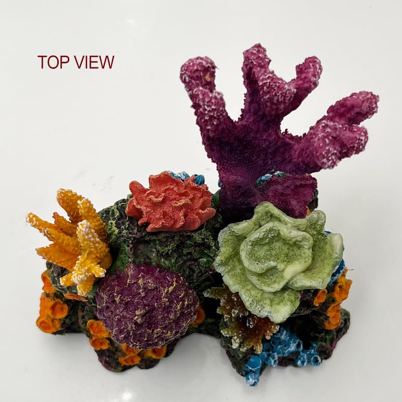 S-Lifeeling Charming Resin Coral Reef Ornament - Realistic Aquarium Decor Gift for Fish & Shrimp Hideaway, Suitable for Freshwater & Saltwater Tanks (6.1 x 4.1 x 6.1 inches) - color: Type a