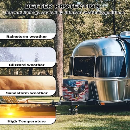 American Flag Cute Eagle Double 20lb RV Propane Tank Cover Reusable Gas Tank Cover Lightweight Double Zipper for Travel Trailer Polyester Waterproof Covers - color: American Flag Cute Eagle, size: S(20LB)