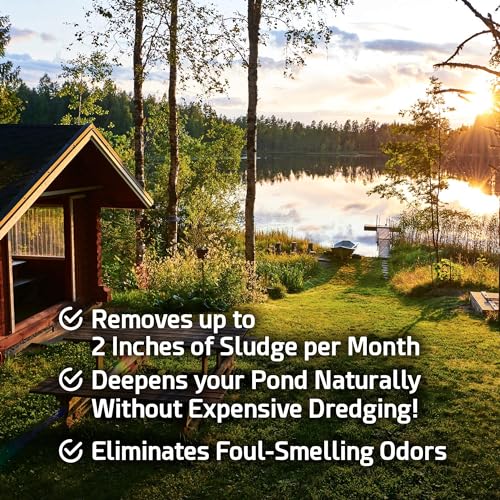 Pond Sludge Remover – 5 Pounds Beneficial Pond Bacteria & Enzyme Treatment - 100% Natural Muck Digester – Safe for All Aquatic Life and Recreation - Made in The USA - size: 10 Scoops