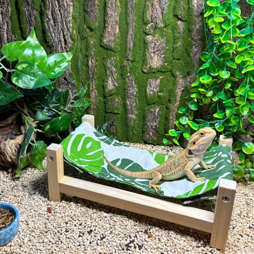 Tfwadmx Bearded Dragon Bed Wood Reptile Lizard Lounger Sleeping Hammock Tank Habitat Accessories for Leopard Gecko or Other Small Animal - style: Style E