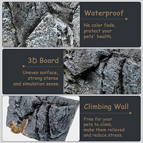 Tfwadmx Rock Terrarium Background 3D Reptile Tank Background Board Amphibian Stereo Backdrop Wall Snake Habitat Decor for Lizard Bearded Dragon Gecko Spider Chameleon Turtle Fish (Small Dragon Stone) - color: Qinglong Stone