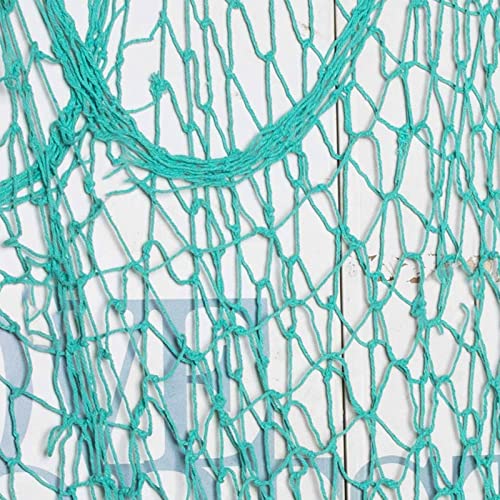 79 x 59 inch Nature Fish Net Wall Decoration with Shells, Ocean Themed Wall Hangings Fishing Net for Beach Party,Wedding,Photographing Decoration - color: 1pack Aqua(no Shells)