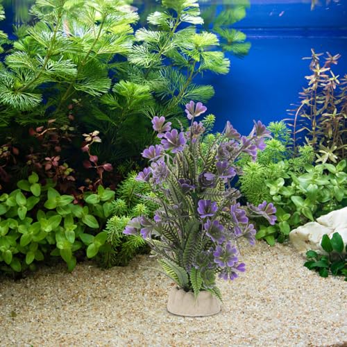 balacoo Fish Tank Artificial Plants 7.87In Shamrock Underwater Bonsai Aquarium Decor Safe Fake Plastic Plant for Fish Habitat Indoor Aquarium Landscaping