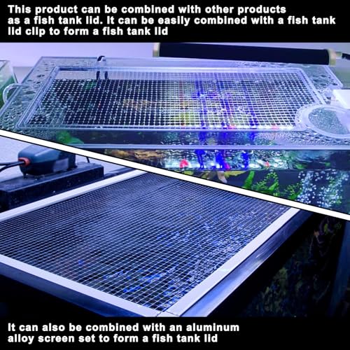 Clear Mesh Netting Material, Aquarium Mesh Lid 3.3 x 5 Feet Fish Tank Cover Screen Hood Net for Fish Tank Lid Aquarium Top Cover