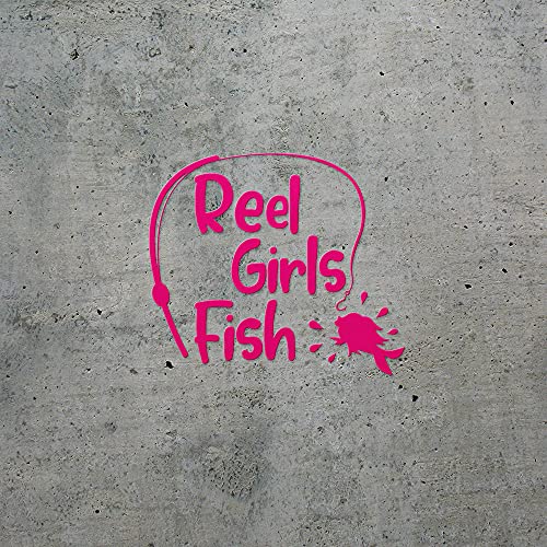 2 Pcs - Angdest Club Decal Stickers of Girls Fish (Pink) Premium Waterproof Vinyl Decal Stickers for Laptop Phone Accessory Helmet Car Window Mug Tuber Cup Door Wall Decoration Andskusd44383Pi070722 - color: Pink, size: 6.4'' x 5.6''