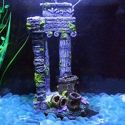 Aquarium Fish Tank Stone Decoration Artificial Roman Column Ruins Castle Ornaments Decor Accessorie