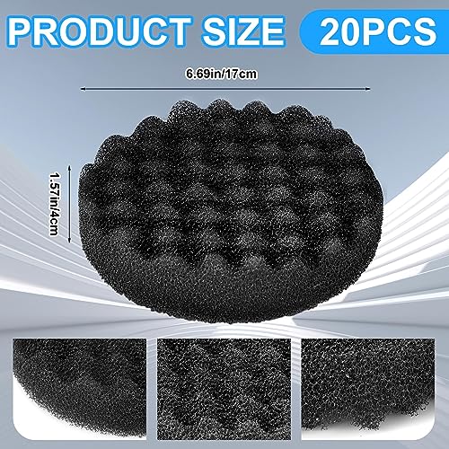 Uiifan 20 Packs Aquarium Filter Pads Bulk Compatible with Fluval Fx4/ Fx5/ Fx6 Canister Filter Media Replacement Parts Compatible with Fx4 Replacement Foam Pads Sponge Aquarium Accessories, Black