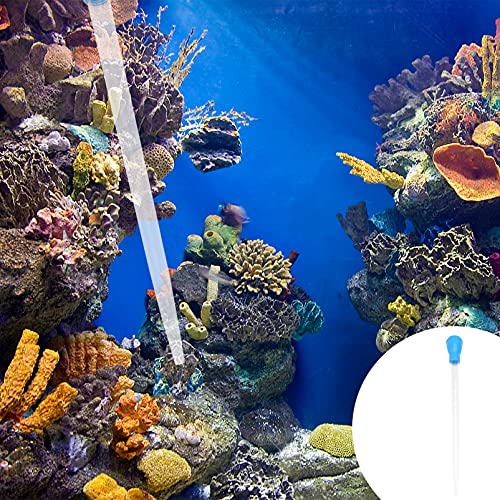 iplusmile Manual Fish Tank Water Changer Aquarium Dropper, 30ml Aquarium Clean Pipette Dropper, Fish Tank Cleaner Coral Feeder Waste Aquarium Gravel Cleaning Straw