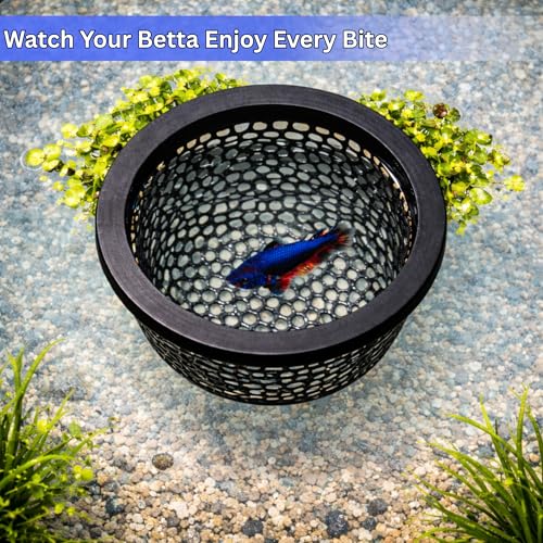 Floating Betta Fish Skins, Betta or Shrimp Feeder, Cave and Hammock, Small Fish Feeding Rings, Aquarium Hiding Feeding Decorative Accessories (Black)