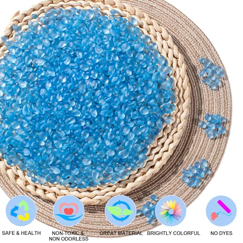 Keedolla Sea Glass Stones Frosted Glass Pebbles Gemstones for Aquarium Rocks, Fish Tank Gravel, Vase Fillers, DIY Crafts - Sky Blue(230g/8oz) - color: Sky Blue, size: 0.5 LB