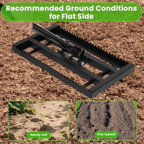 17"x 10" Lawn Leveling Rake for Soil, Sectional Adjustable Handle Yard Rakes for Lawns Heavy Duty, Landscape Rake Suitable for Landscaping Golf Course, Sand, Gardens, Farm and Ranch