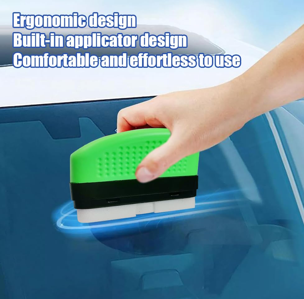 3PCS Car Window Oil Film Cleaning Brush, 2026 Upgrade 2.0 Clear View Glass Cleaner, Auto Glass Oil Film Remover, Anti-Rain & Anti-Fog Protection for Safe Driving, Complete Kit with Brush & Towel - color: 3pc