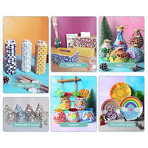 500g Mixed Color Irregular Crystal Mosaic Tiles,Tiny Mosaic Tile DIY Hobbies Children Handmade Crystal Craft for Craft Bathroom Kitchen Home Decoration DIY Art Projects,0.4X0.4 Inch(Orange Series) - color: Orange Series