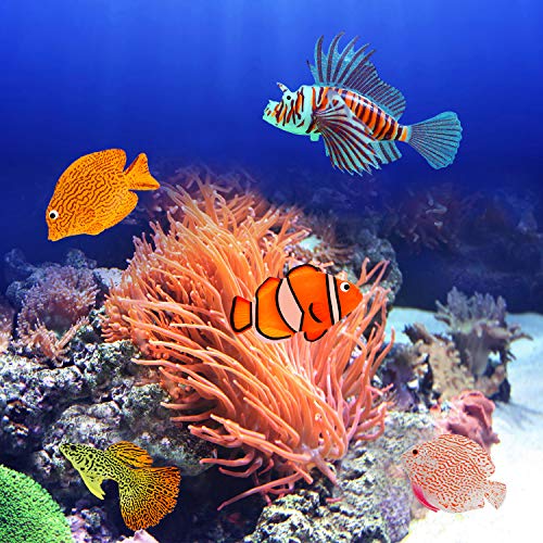Weewooday 7 Pieces Artificial Fish Colorful Fake Fish Glowing Effect Aquarium Decor Floating Ornament for Tank Decoration(Classic Color) - style: Classic Color