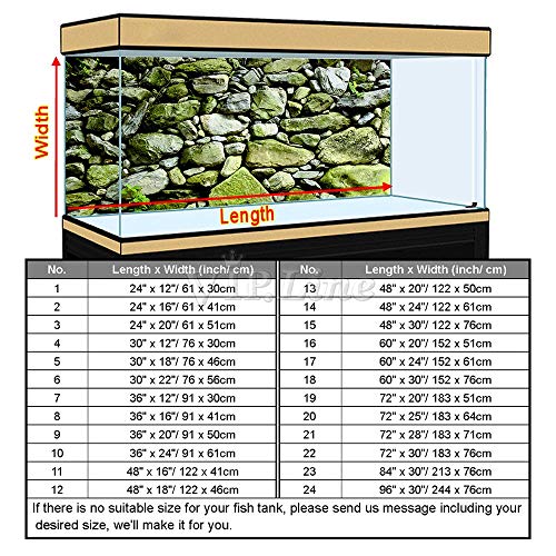Moss Stone Aquarium Background Poster HD Fish Tank Decorations Landscape (36" x 20"/ 91 x 50cm) - size: 36" x 20"/ 91 x 50cm