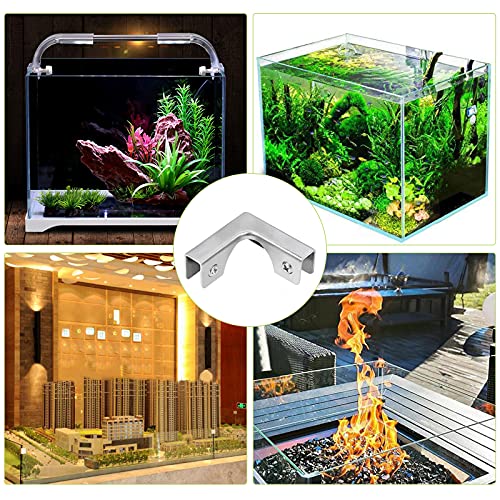 4Pcs Stainless Steel Glass Clamp 2 Way Glass Connectors Rimless Clip Holder for Fixing or DIY Fish Tank, Wind Guard, Display Cabinet, for 5-8mm Thickness - color: Stainless Steel,for 5-8mm, size: 4 Pieces