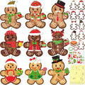 Renbuzhu 39PCS Christmas Crafts Bulk: Gingerbread Men Paper Suncatchers DIY Kit for Winter Xmas Holiday Activities Decorations, Window Stained Glass Effect Art Ornaments - style: gingerbreadman