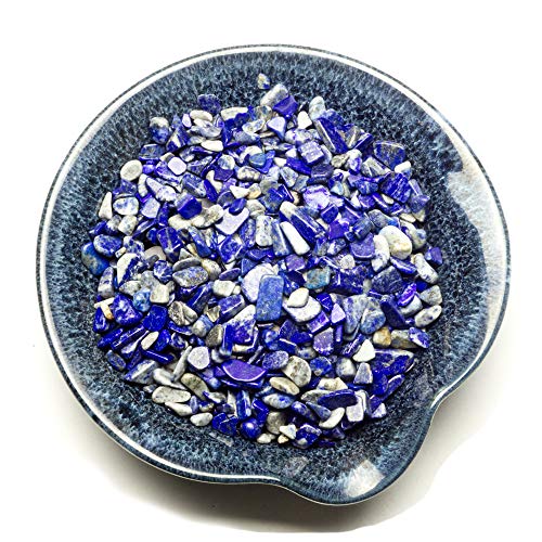 Cherry Tree Collection 1/2 Pound Polished Tumbled Gemstone Chips, Pebbles, Crystal Chips Bulk for Jewelry Making, Healing, Plants, Succulents, Aquariums, Decoration, Chakra (Lapis) - color: Lapis