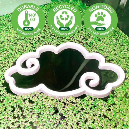 Fish Feeding Portals for Betta & Aquariums | Floating Food Rings & Breathing Windows (Multiple Shapes & Colors) (Cloud - Clear) - color: Cloud - Clear