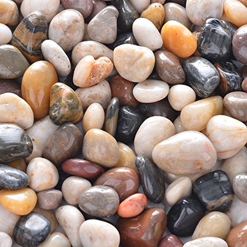 10lb Natural Decorative Polished Mixed Pebbles - Pebbles Polished Gravel,0.5-1.2 inch Small Decorative River Rock Stones for Fresh Water Fish Animal Plant Aquariums, Landscaping, Home Decor etc. - color: Mixed Color, size: 10 LB