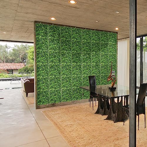 TANG 20"x20"-1PC Artificial Greenery Boxwood Panels Grass Wall Panel, Faux Privacy Fence Ivy Screens Backdrop Fake Hedge for Indoor Outdoor Wedding Décor, Style-11 - color: 20"x20" Panel-11, size: 20"x20"