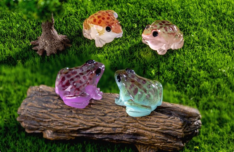 EMiEN 10Pcs Luminous Mini Frog for Decoration Fairy Garden Plant Décor,Cabinet,Aquarium Ornaments Party etc.