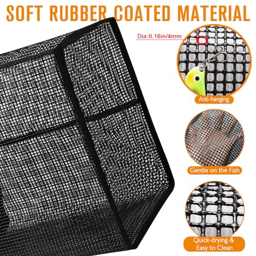 Dovesun Floating Fishing Basket, Collapsible Fish Basket Portable Fishing Net Quick-Drying Rubber Coated Fishing Bait Storage Cage 3.5-10 Gallons - color: Oragne-11*8.5*9in, size: 3.5Gallons