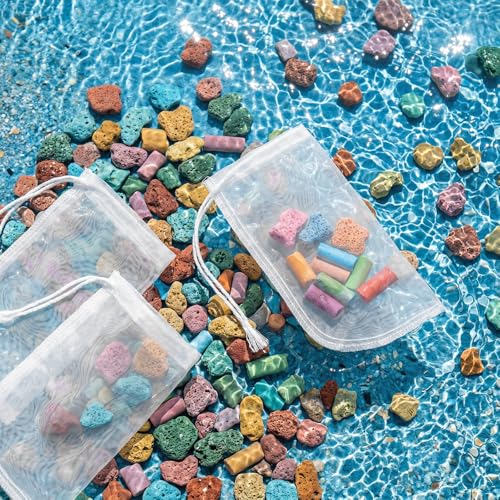 3Pcs Aquarium Filter Media Bag, Fine Mesh Aquarium Media Bag with Drawstring, Reusable Purigen Bags for Aquariums Fish Tank Rock Gravel Charcoal