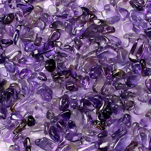 JOHOUSE Polished Gem Stones Rocks Crystals 1 Lb/450g Natural Tumbled Stones Amethyst Crystal Chips Bulk for Fish Tank Rocks Gravel, Vase Filler, Plants Decor - color: Purple