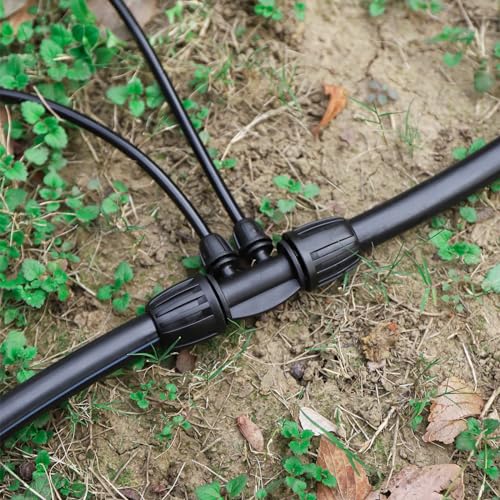 1/2 Inch to 1/4 Inch Tubing Irrigation Fittings for (1/2'' ID x 0.60''-0.63'' OD) 16mm Drip Tubing,Locked Barbed Tee Connectors (10 Pcs Barbed Tee 4-Way) - size: 10 Pcs 1/2 to 1/4 Inch Locked Barbed 4-Way