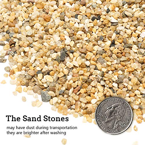 Coarse Sand Stone - Silica Sand for Plants,Mix Course Sand Soil Cover Succulents and Cactus Bonsai Natural Rocks Decorative Sand Horticultural Sand for Vases Fillers,Terrarium, Fairy Garden. - size: 9.7LB