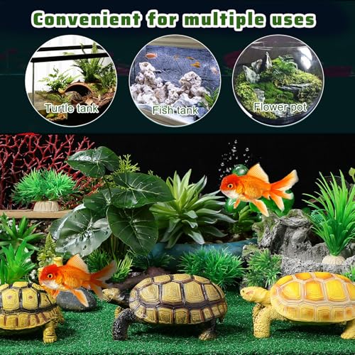 BESPORTBLE Turtle Basking Platform Artificial Grass Anti-Slip Turf Mat 19.6x9.8in for Aquarium Reptile Terrarium Amphibian Habitat