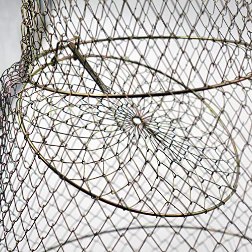 Metal Rustproof Collapsible Fish Basket - Robust and Easy to Use Net Cage for Live Fish