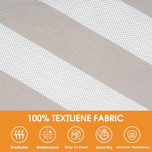 Lazy Daze Hammocks Quick Dry Hammock with Spreader Bar Textliene Fabric Double 2 Person Hammock with Chains Outdoor Patio Poolside Backyard Beach 450 lbs Capacity, Beige White Stripes - color: Beige White Stripes