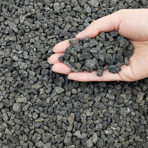 FANTIAN 2 lbs Small Black Lava Rocks for Plants,1/4 Inch Crush Volcanic Rock Pumice Soil Additive for Succulent Aquarium Cactus Bonsai Fire Pits and Garden Landscaping - color: Black Lava Rocks