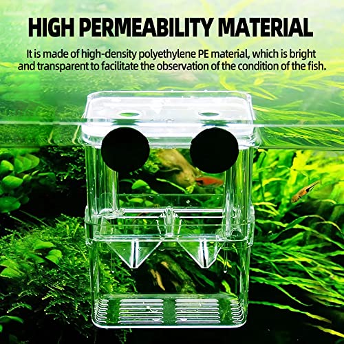 Boxtech Aquarium Fish Tank Hatchery Incubator Breeding Box, Acrylic White Breeder Isolation Divider Hatching Boxes Accessory Small Baby Fishes Shrimp Clownfish Guppy - size: M - 3.93*2.75*5.03 IN